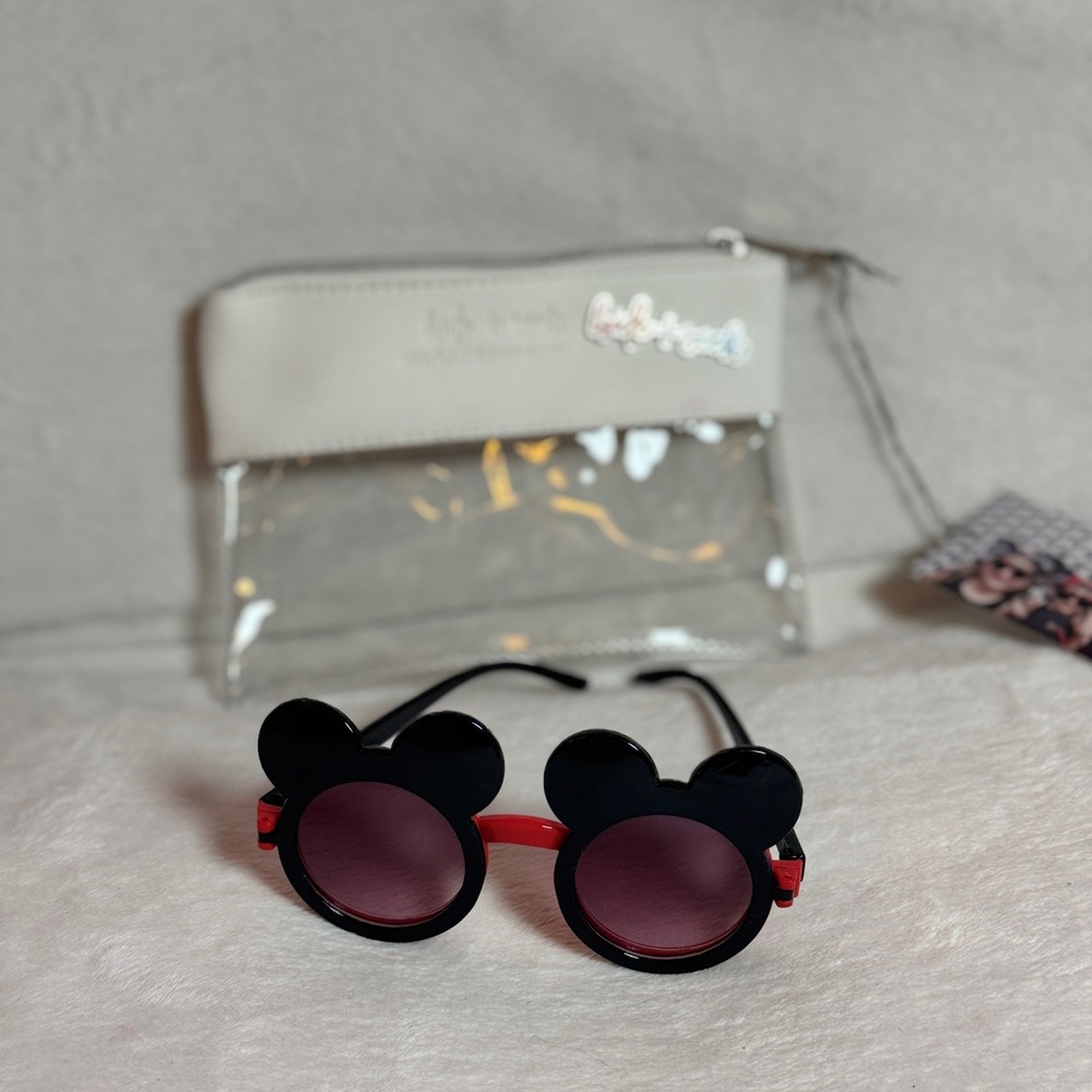 Hide + Seek Mickey Mouse Kid Size Flip Out Sunglasses Lens - Zipper Pouch